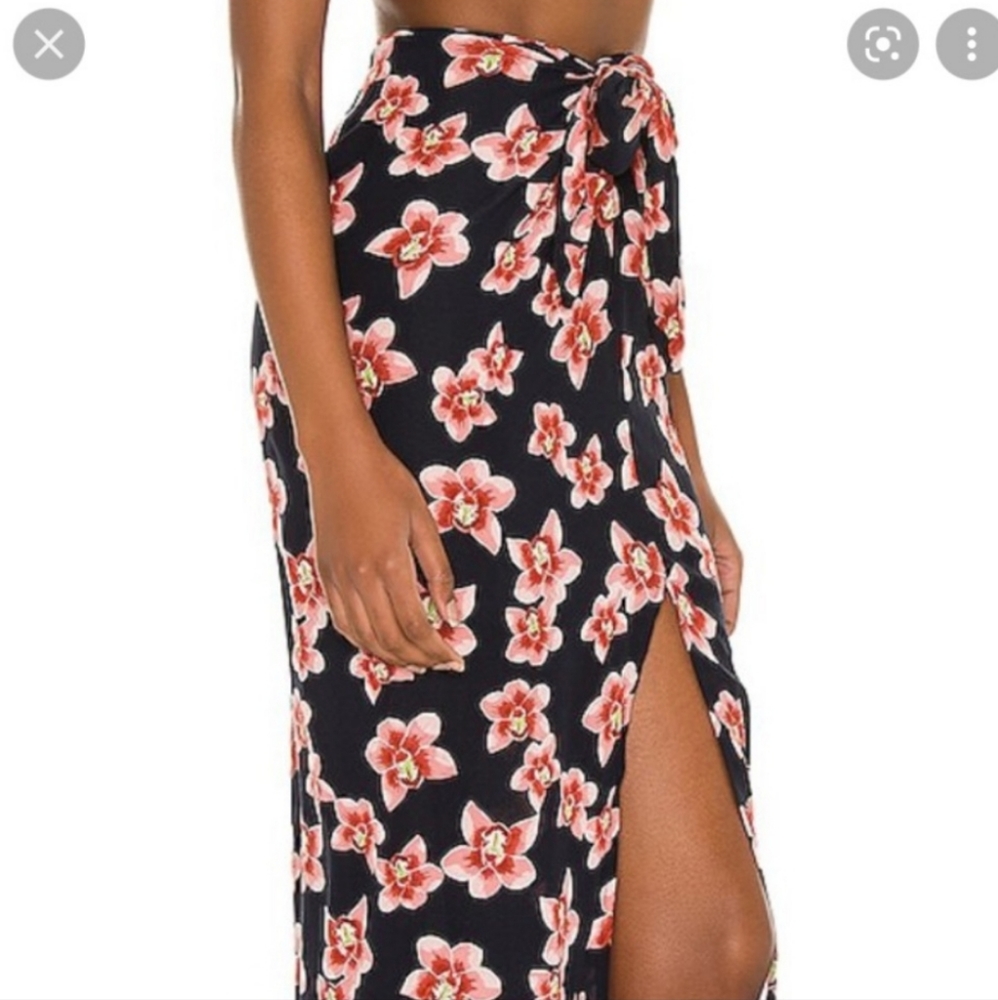 New acacia swimwear isle kuau pareo sarong orchid print nwt tropical floral - Picture 4 of 11